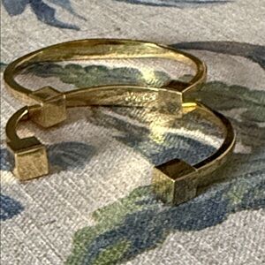 J. Crew Elegant Gold-Tone Square Cuff Bracelet Set